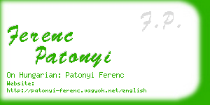 ferenc patonyi business card